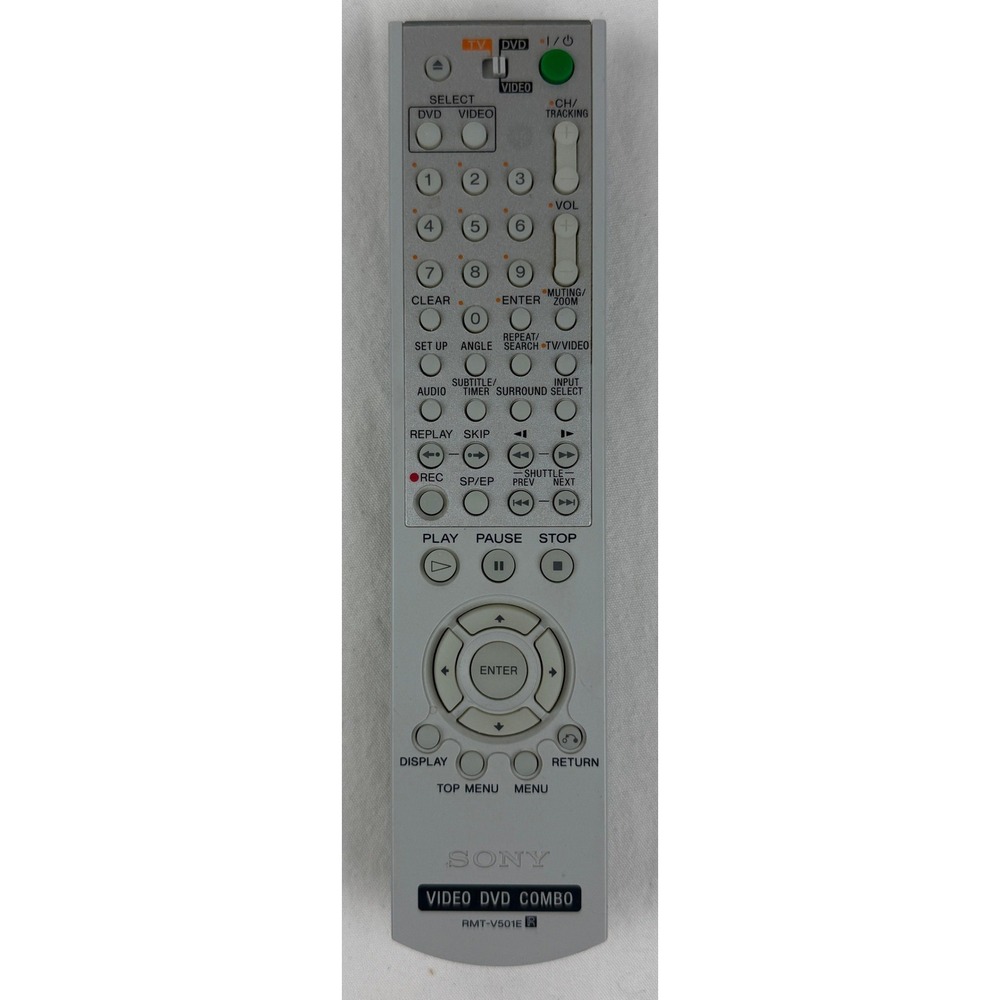 Sony RMT V501E Video‎ DVD Combo Remote Control Replacement Silver